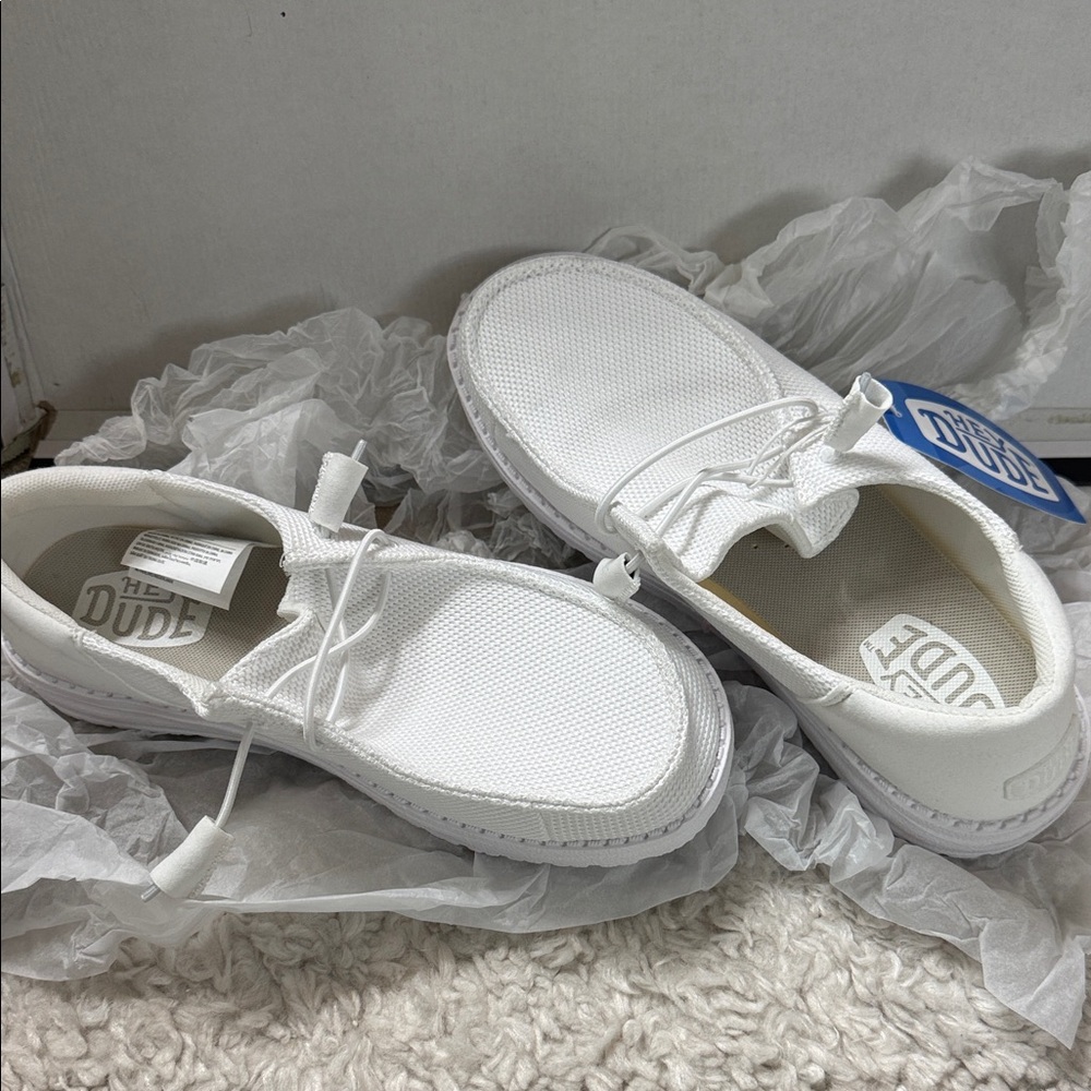 Hey Dude Crisp White Loafers
